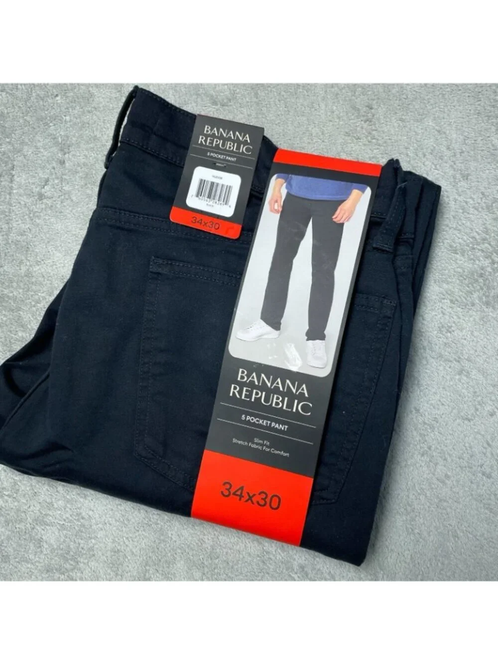 Banana Republic 5 Pocket Pants  Men's 34x30 Black Slim Fit Stretch Cotton e1688